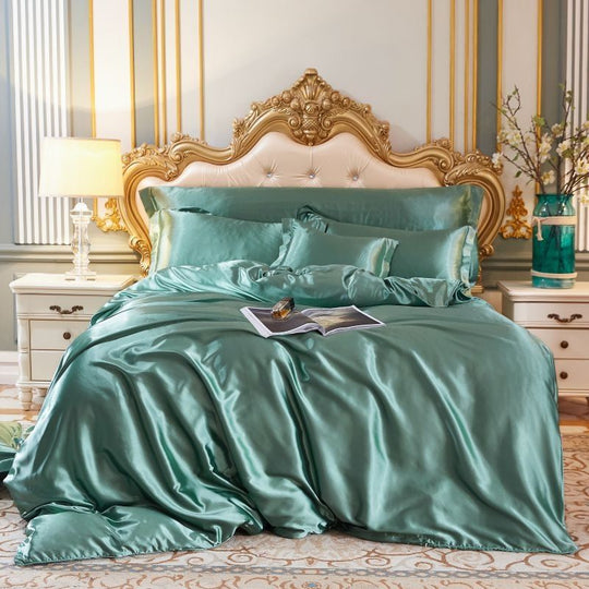4-Piece Premium Silk Bedding Set for Elegant Comfort