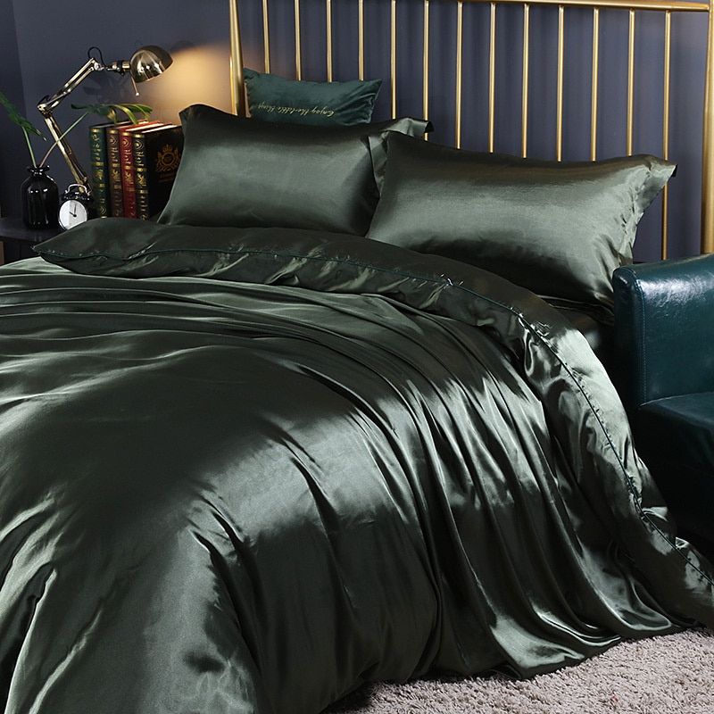 4-Piece Premium Silk Bedding Set for Elegant Comfort