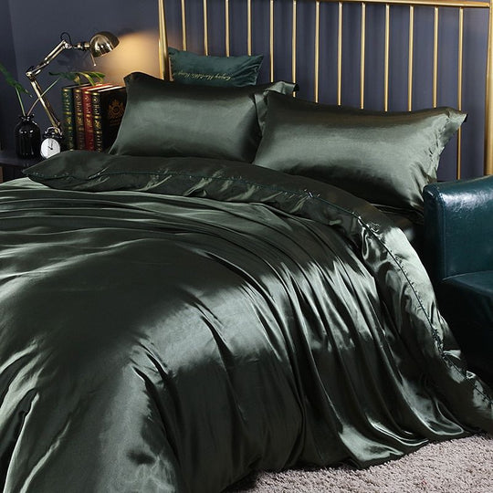 4-Piece Premium Silk Bedding Set for Elegant Comfort