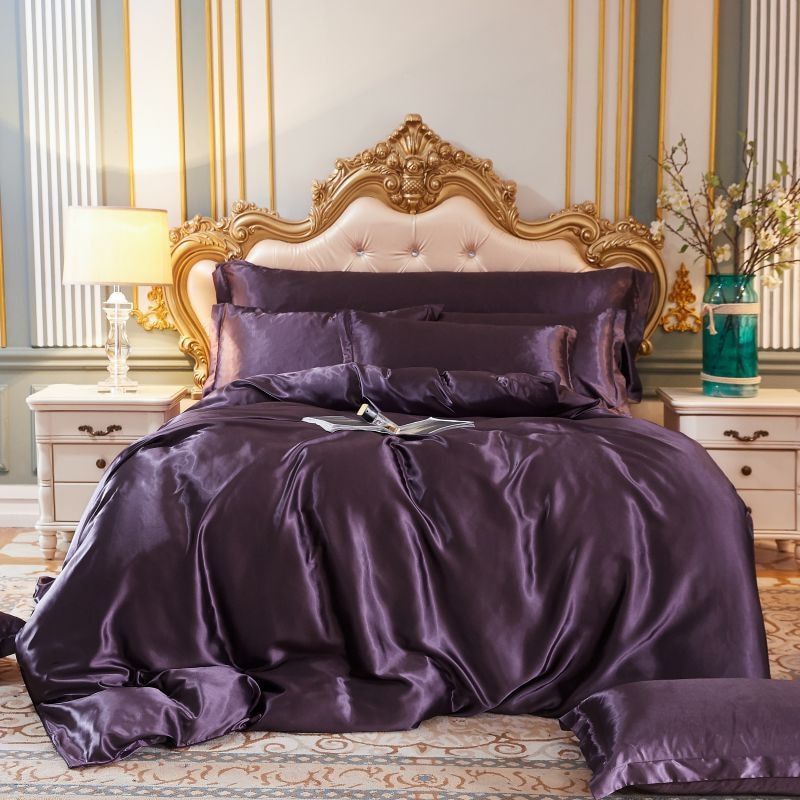 4-Piece Premium Silk Bedding Set for Elegant Comfort