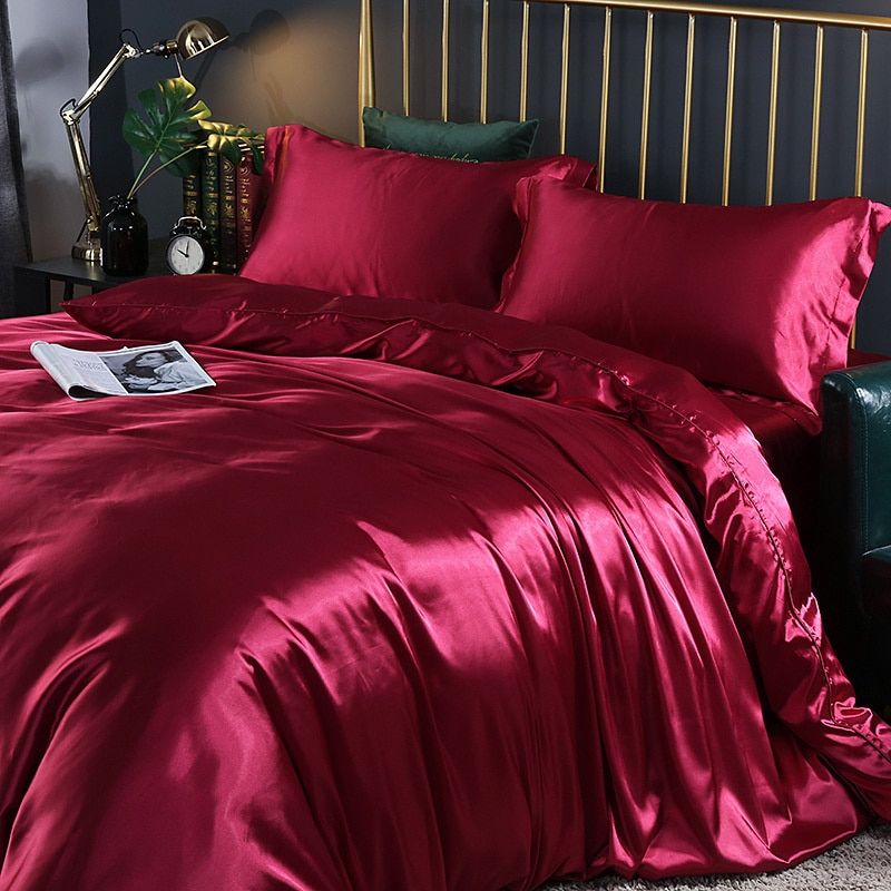 4-Piece Premium Silk Bedding Set for Elegant Comfort
