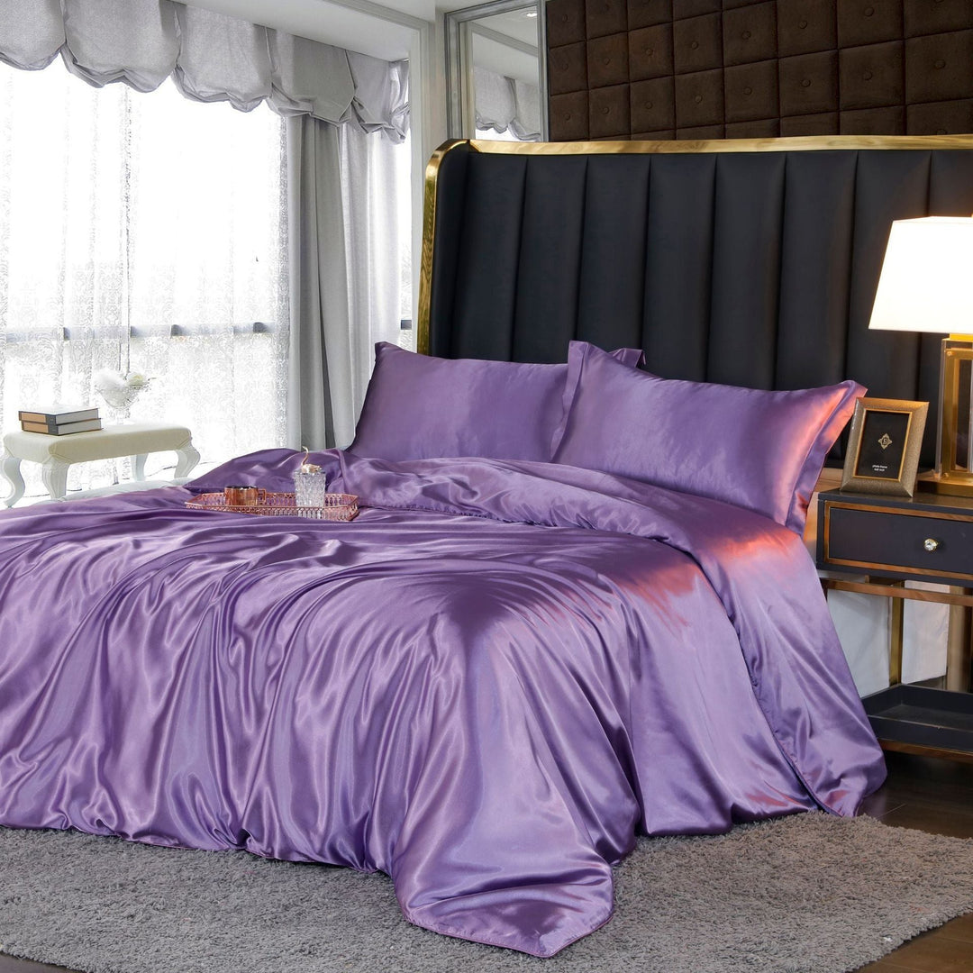 4-Piece Premium Silk Bedding Set for Elegant Comfort