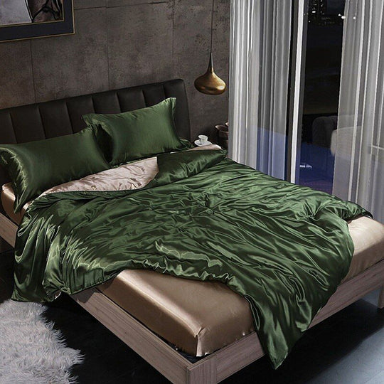 4-Piece Premium Silk Bedding Set for Elegant Comfort