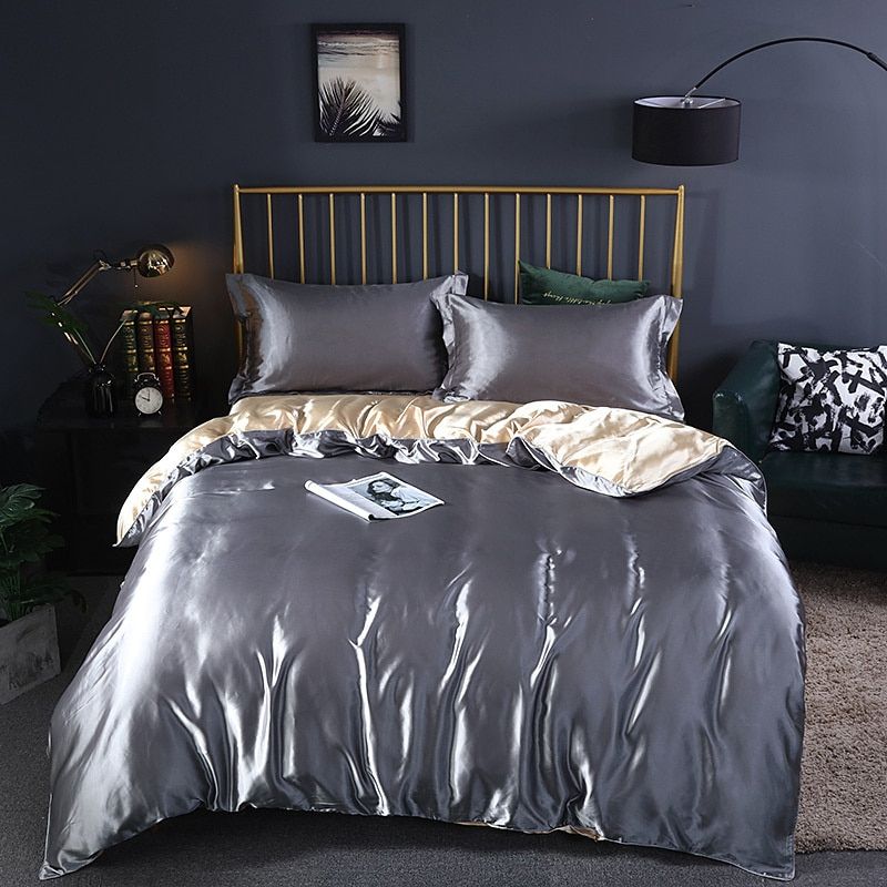 4-Piece Premium Silk Bedding Set for Elegant Comfort