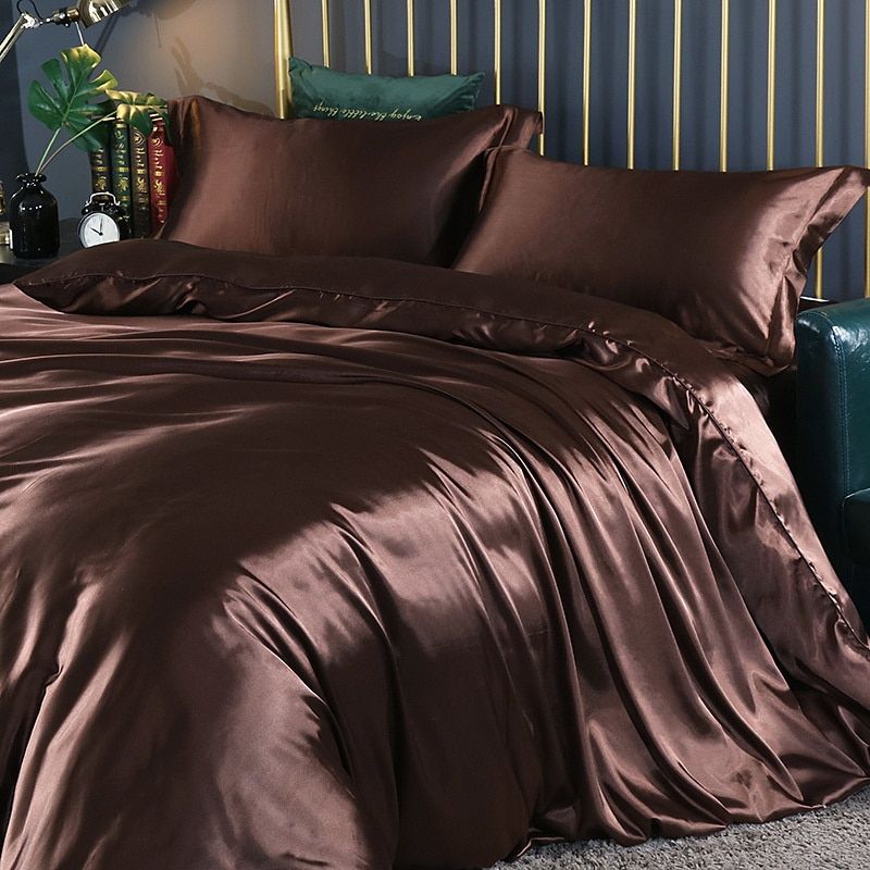 4-Piece Premium Silk Bedding Set for Elegant Comfort