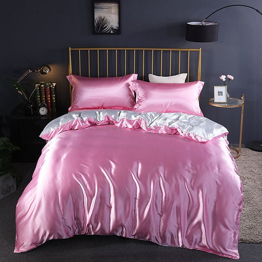 4-Piece Premium Silk Bedding Set for Elegant Comfort