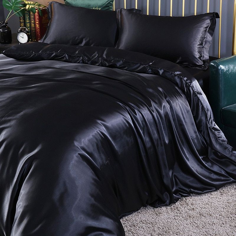 4-Piece Premium Silk Bedding Set for Elegant Comfort