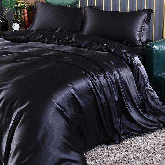4-Piece Premium Silk Bedding Set for Elegant Comfort