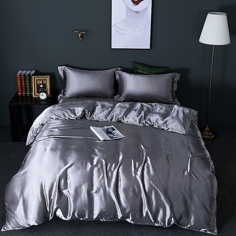 4-Piece Premium Silk Bedding Set for Elegant Comfort