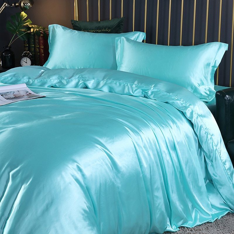 4-Piece Premium Silk Bedding Set for Elegant Comfort