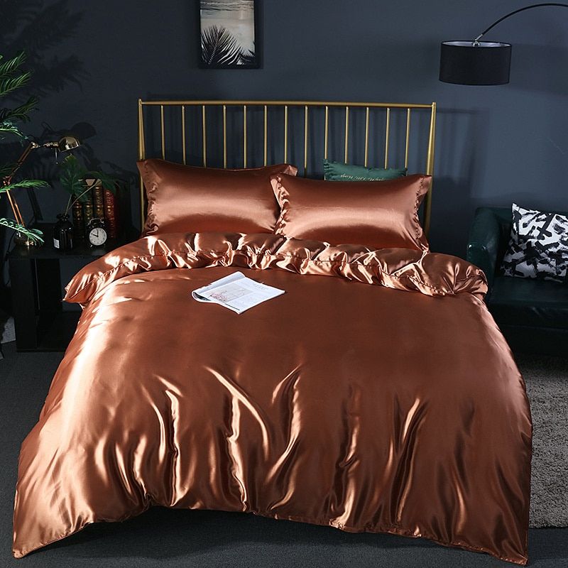 4-Piece Premium Silk Bedding Set for Elegant Comfort