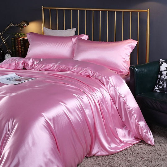 4-Piece Premium Silk Bedding Set for Elegant Comfort