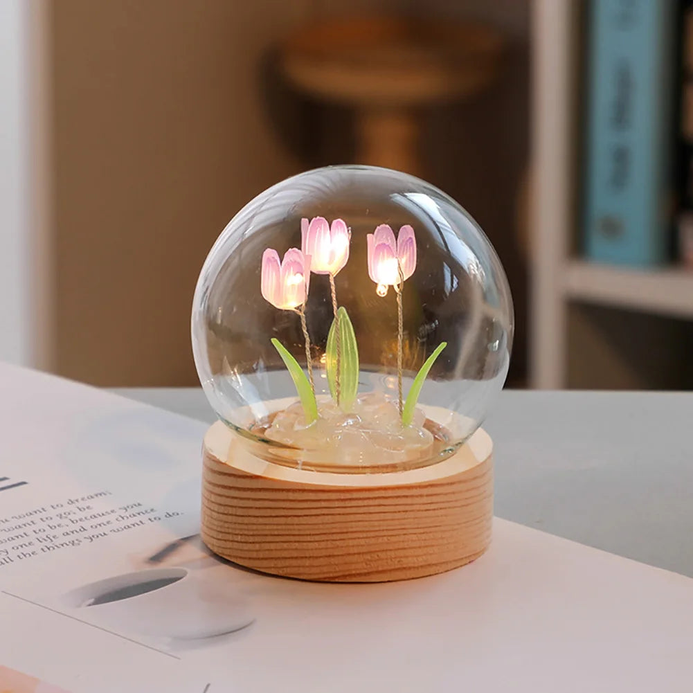 TulipGlow - Modern Tulip Table Desk Lamp - Elegant Tulip Design lamp with Bright LED Lighting for Desk or Bedside