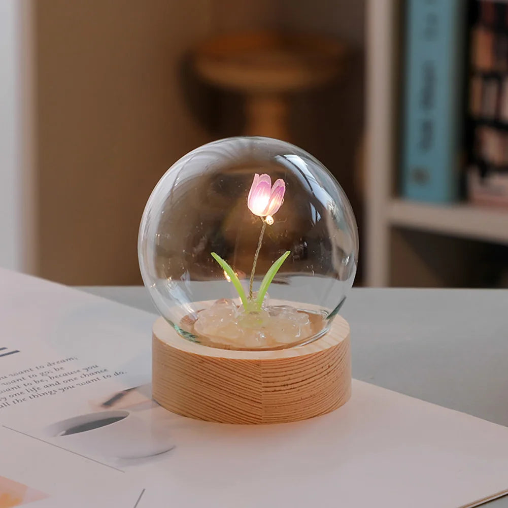 TulipGlow - Modern Tulip Table Desk Lamp - Elegant Tulip Design lamp with Bright LED Lighting for Desk or Bedside