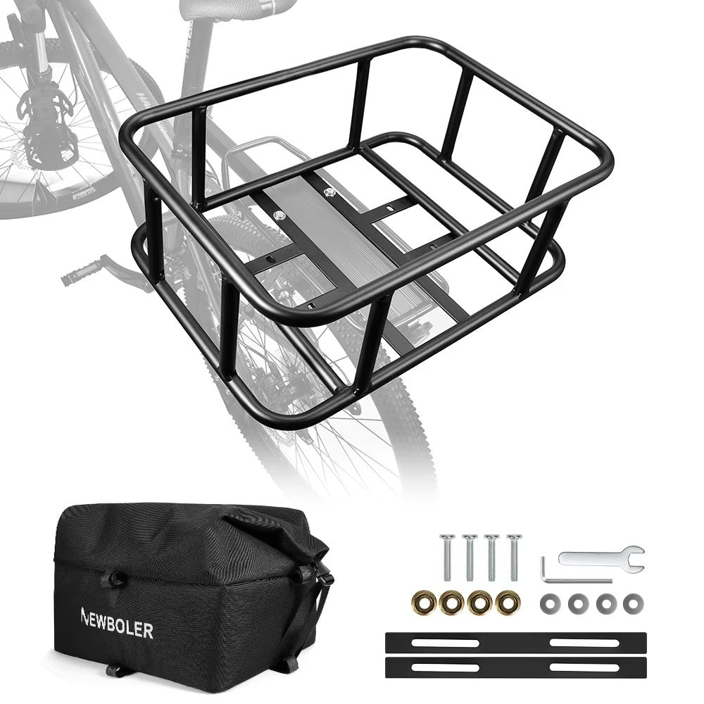 Heavy-Duty Rear Bike Basket with Rack