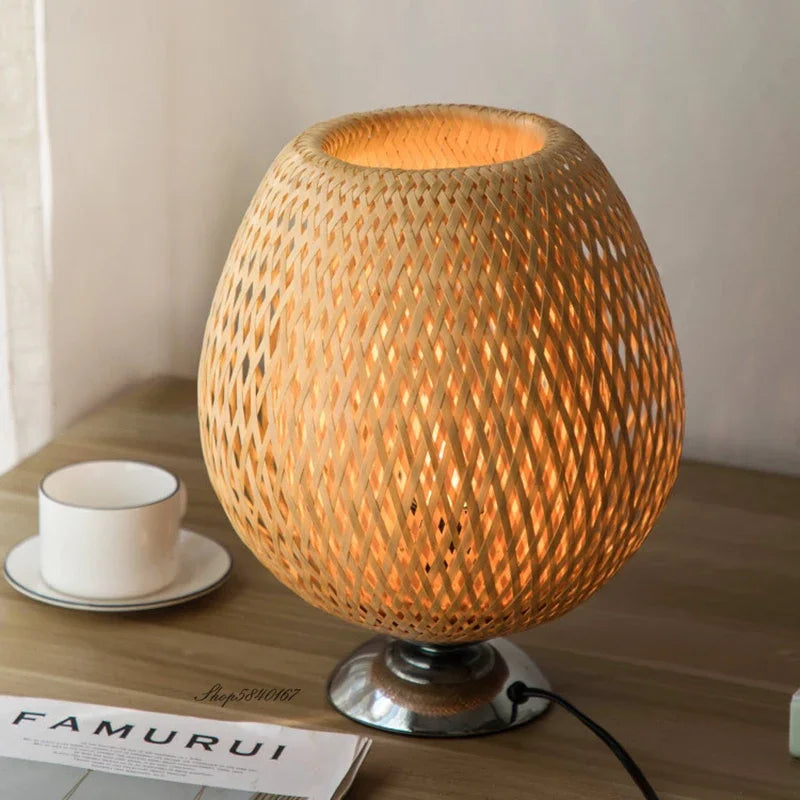 Vintage Bamboo Table Lamp