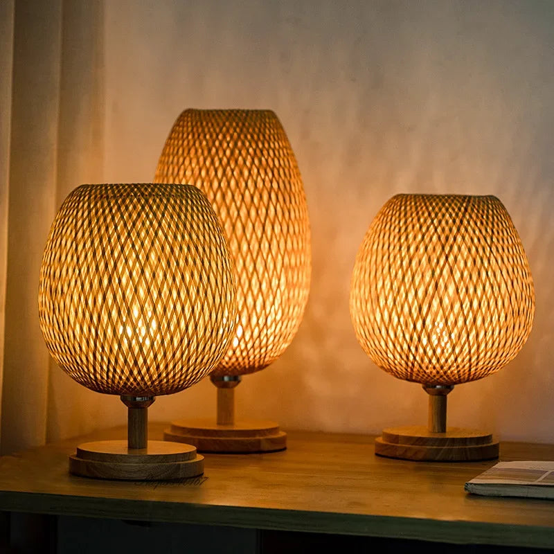 Vintage Bamboo Table Lamp