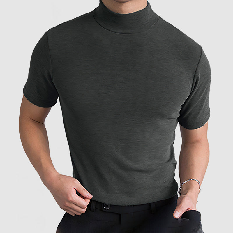 Men’s Luxurious Mock Neck T-Shirt