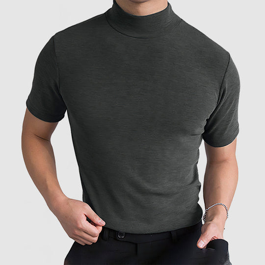 Men’s Luxurious Mock Neck T-Shirt