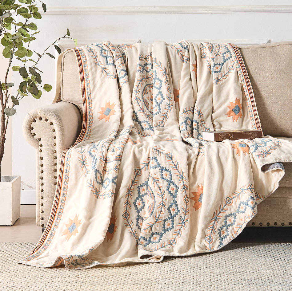 Serene Mandala Throw Blanket
