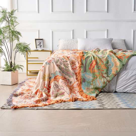 Rustic Floral Boho Blanket | Floral Blanket