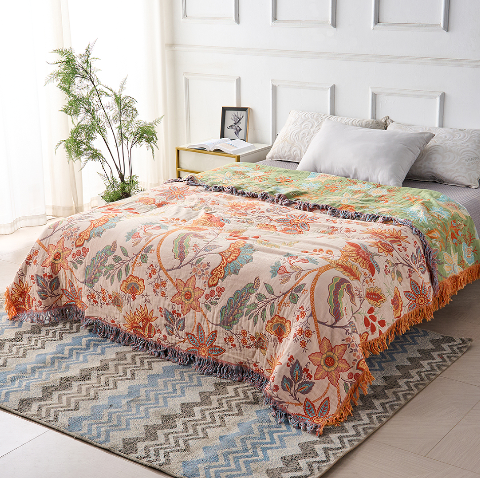 Rustic Floral Boho Blanket | Floral Blanket