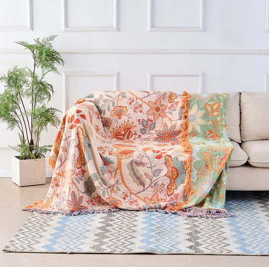 Rustic Floral Boho Blanket | Floral Blanket