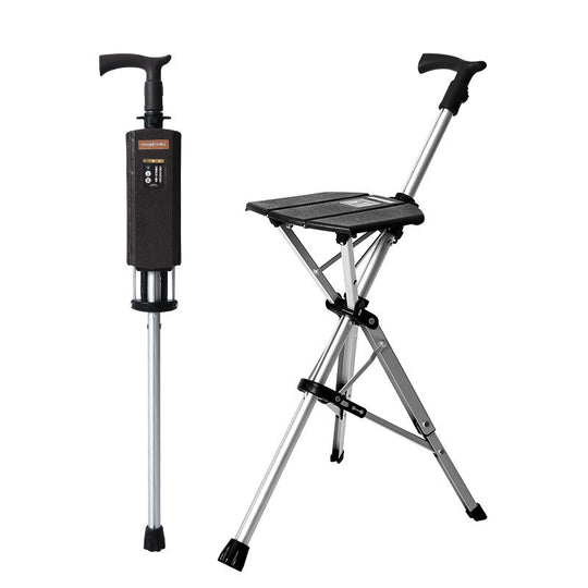 2-in-1 Folding Cane Chair for Seniors