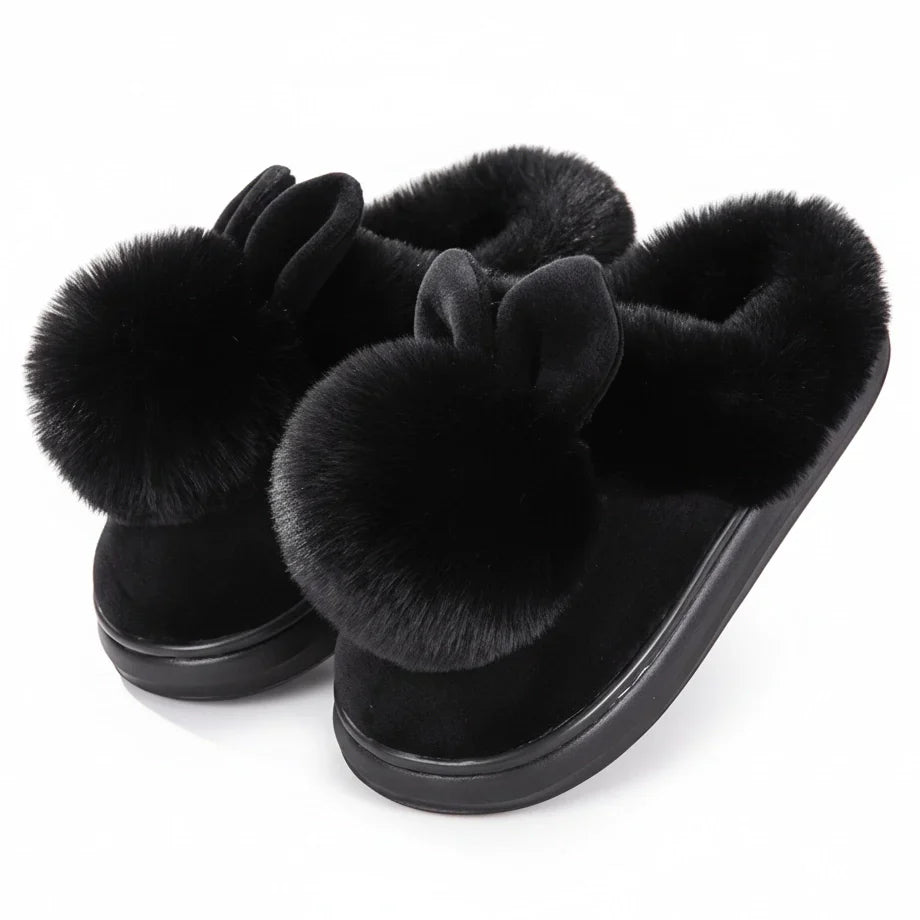 Bunny Ears Plush Slippers