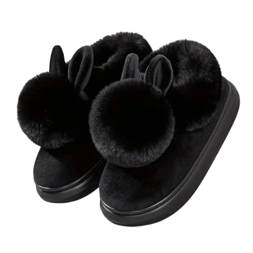 Bunny Ears Plush Slippers