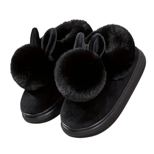 Bunny Ears Plush Slippers