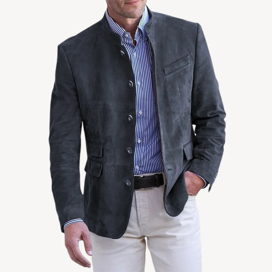 Suede Blazer Jacket Men