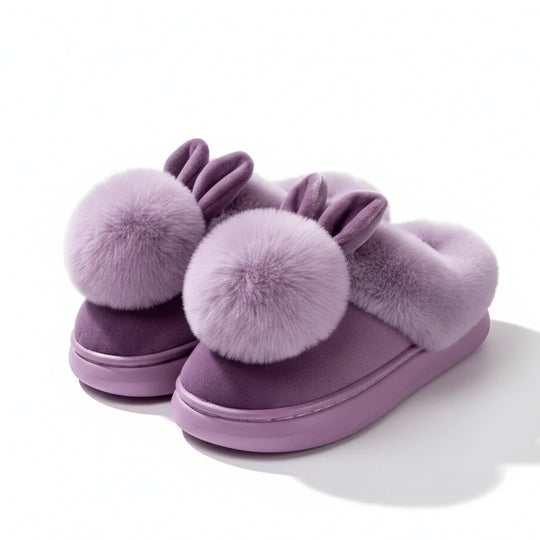 Bunny Ears Plush Slippers