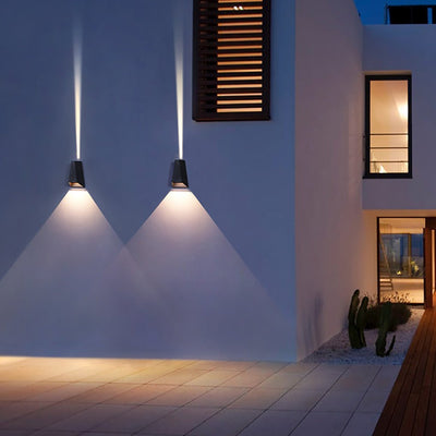 Up and Down LED Waterproof Black Modern Outdoor Wall Lights