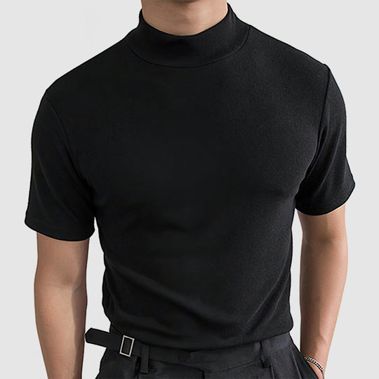 Men’s Luxurious Mock Neck T-Shirt