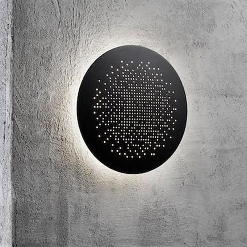 Circular Modern Black Outdoor Wall Lights LED