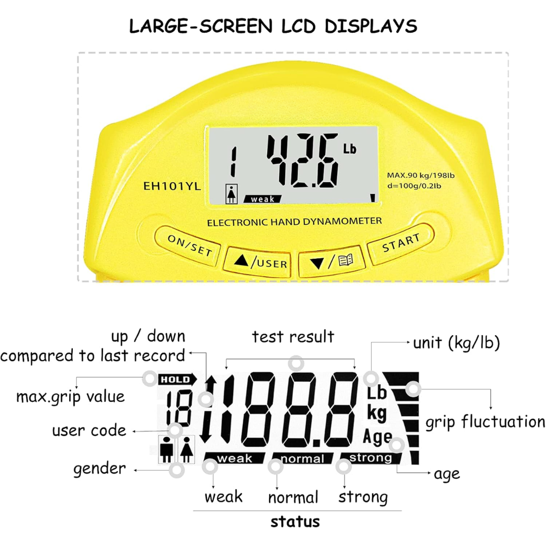 Digital Hand Dynamometer Grip Strength Meter