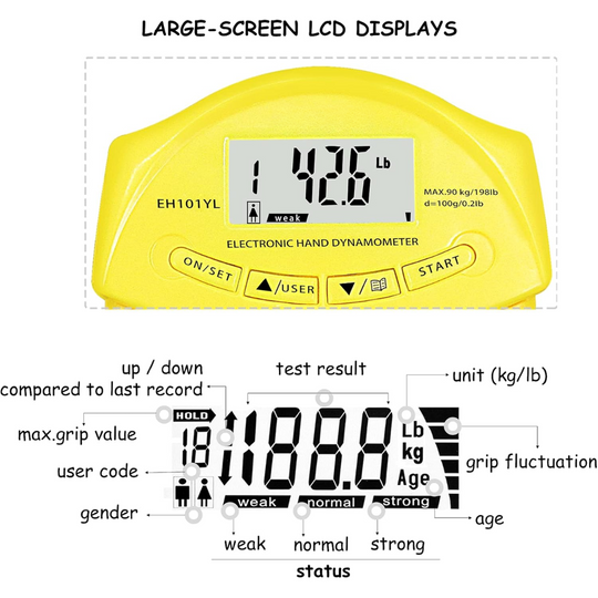 Digital Hand Dynamometer Grip Strength Meter