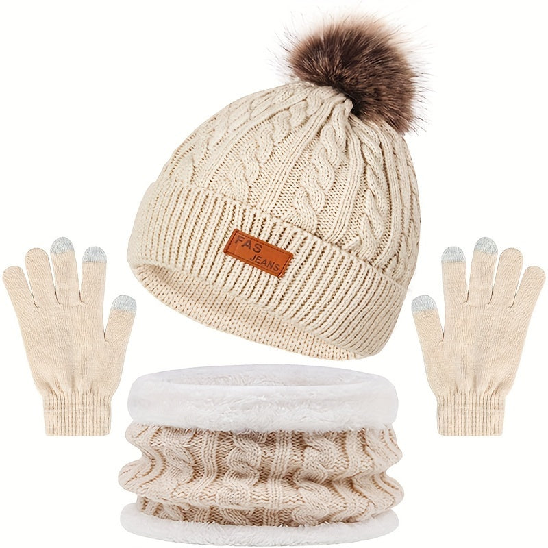 Women’s Winter Hat, Scarf & Gloves Set