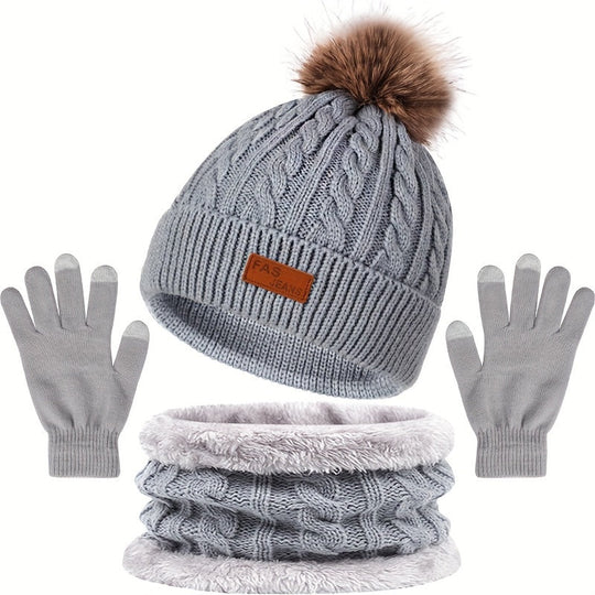 Women’s Winter Hat, Scarf & Gloves Set