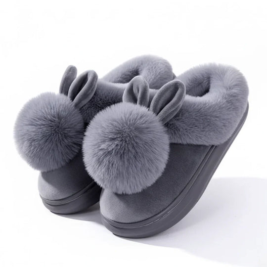 Bunny Ears Plush Slippers