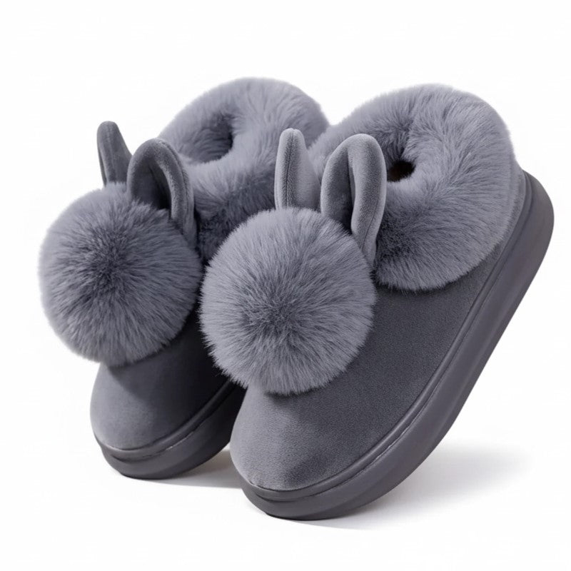 Bunny Ears Plush Slippers