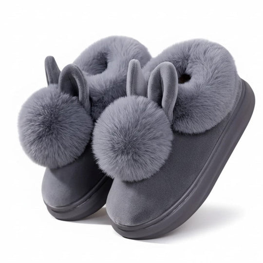 Bunny Ears Plush Slippers