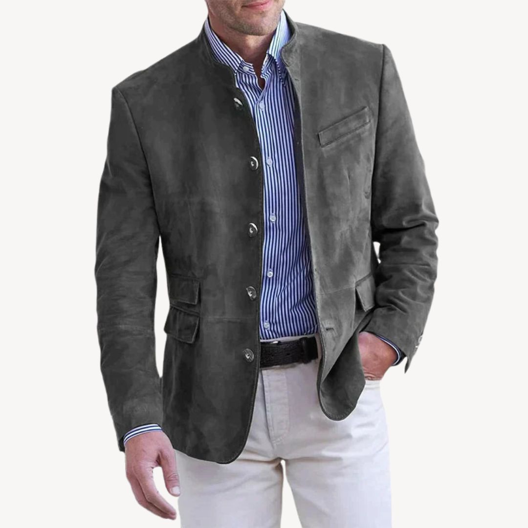 Suede Blazer Jacket Men