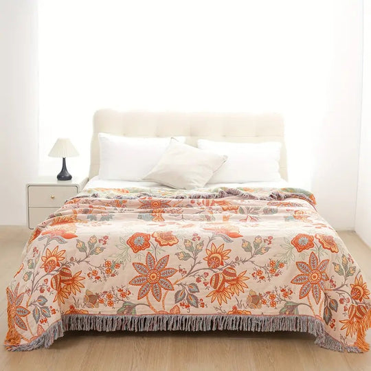 Rustic Floral Boho Blanket | Floral Blanket