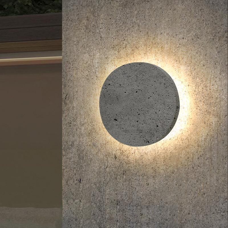 Round Concrete Modern Outdoor Wall Lights Porch Lights