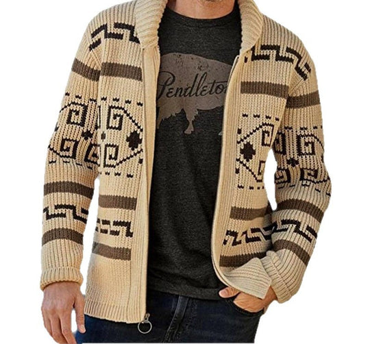 Vintage Shawl Collar Knit Cardigan