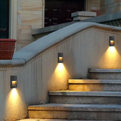 Outdoor LED Black Step Lights, Waterproof Recessed Stair Sconces