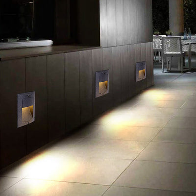 Outdoor LED Black Step Lights, Waterproof Recessed Stair Sconces