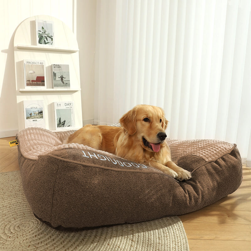 Soft Dog Bed with Headrest